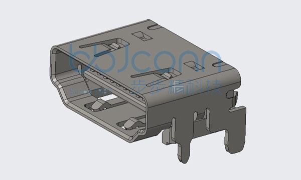 HDMI A型 母座 平口 铁壳 L=11.60（接触区域镀金5u,焊盘区域镀金G-F）