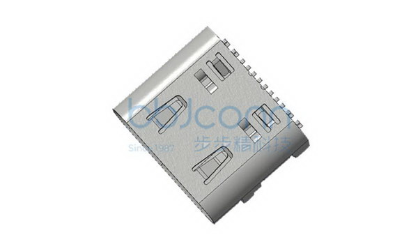 TYPE-C 16P 母座 L7.35 CH1.68 板上一体式 5A 外壳带弹 SMT