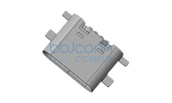 TYPE-C 6P 母座 四脚全贴 L=6.80 CH=1.68 端子SMT 带中夹片