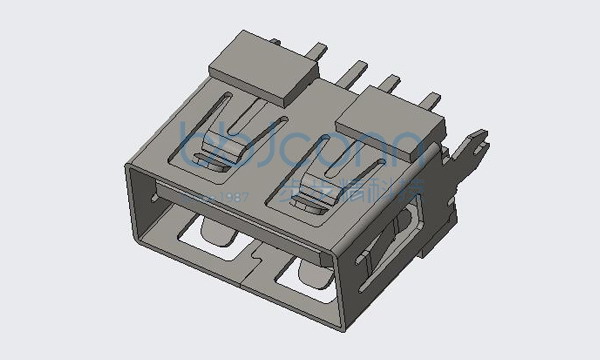 USB 2.0 AF 180度直插 H=10.0 平口 LCP米色 铜壳