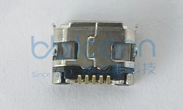 MICRO 5P BF L=5.06 固定脚距7.2 小牛角4.85 卷边 铜壳 亮锡