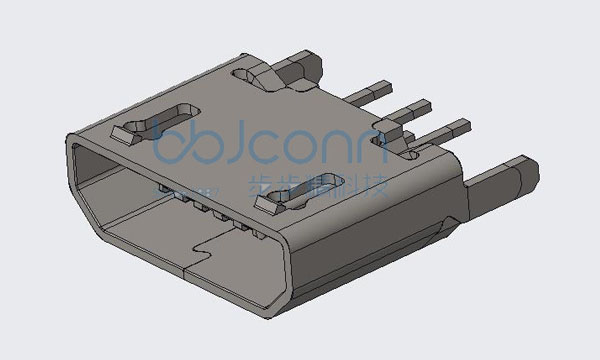 MICRO-5P BF 180度 直插 平口 H=5.0 不锈钢外壳 脚长2.0 雾锡
