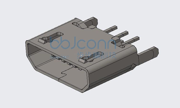 MICRO-5P BF 180度 直插 平口 H=5.0 不锈钢外壳 脚长2.0 雾锡（加盖编带）