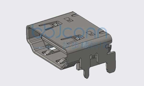 HDMI A型 母座 铁壳 PIN脚镀金5迈（镀全金5U）