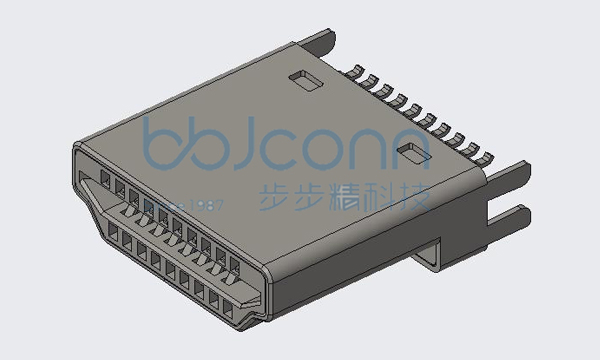 HDMI A TYPE 180度 H=12.50 公头 夹板1.2 铁壳 镀镍 无筋（A版）