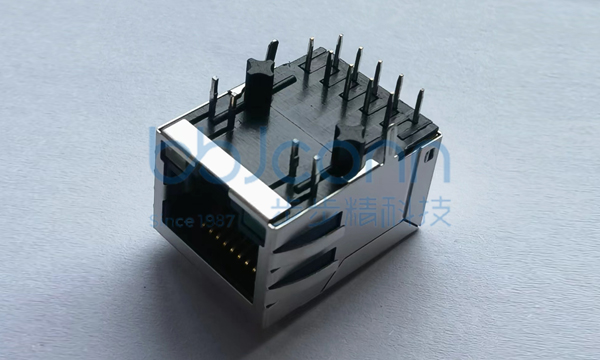 RJ45 90度 1x1 10P10C 带灯 带弹 全包 DIP 千兆滤波