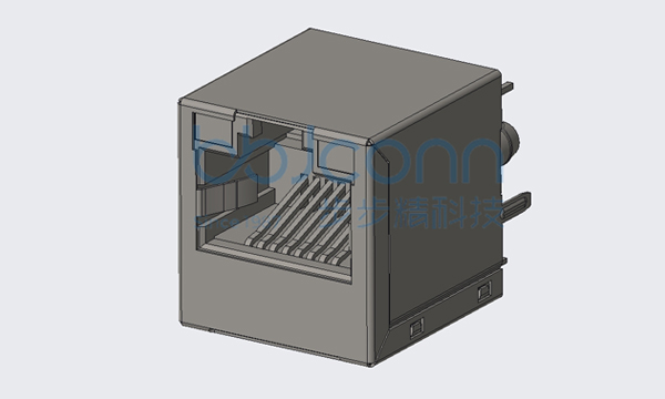 网络接口 RJ45 10P10C 1x1 180度 H=16.85 带灯 左黄右绿 无弹 带千兆滤波 全包 DIP