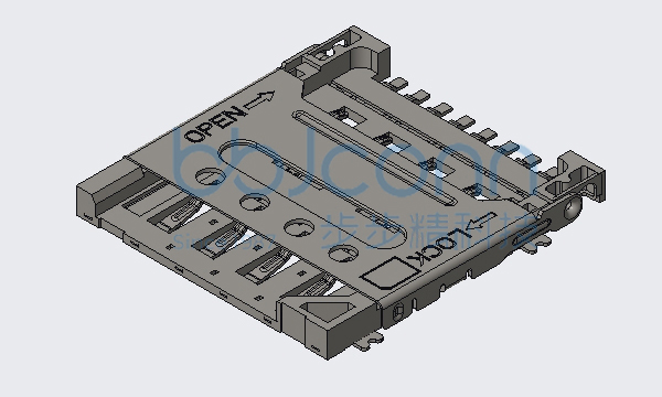 卡座 MICRO SIM 8PIN H=1.5 贴片 掀盖式