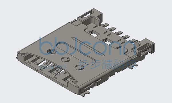 卡座 NANO SIM 6P 带检测PIN 掀盖式 H=1.50 贴片 无柱