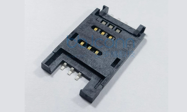 SIM卡座 全塑 无柱 6PIM 掀盖式 H=2.5
