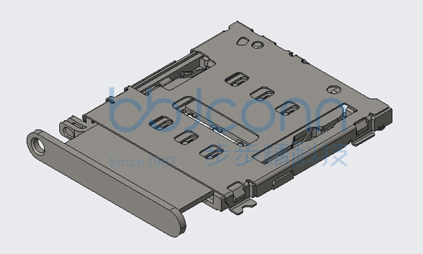 卡座 Nano SIM Card CONN With Detect 带侦测PIN H=1.5 贴片 带柱