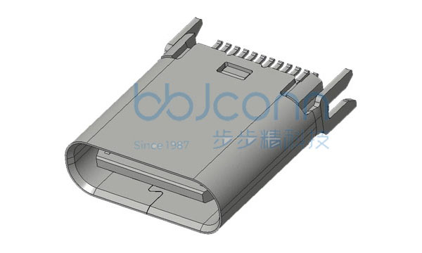 TYPE-C 16P 防水母座 锁板式 沉板1.93 SMT L=5.80 CH=0.25 舌片外露2.0 IP68