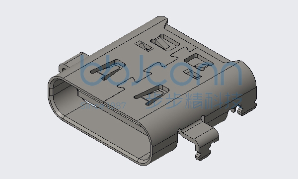 USB 4.0 TYPE-C 24P 母座 无后盖 单壳 四脚插 端子双排SMT 沉板1.08 L=9.17 CH=0.50 编带