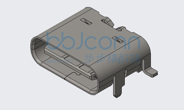 TYPE-C 6P 母座 板上型 前插后贴 端子SMT L=6.80 CH=1.63 编带
