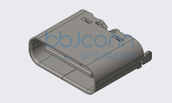 TYPE-C 6P 母座 直立式 两脚插 端子SMT H=6.50 加盖编带