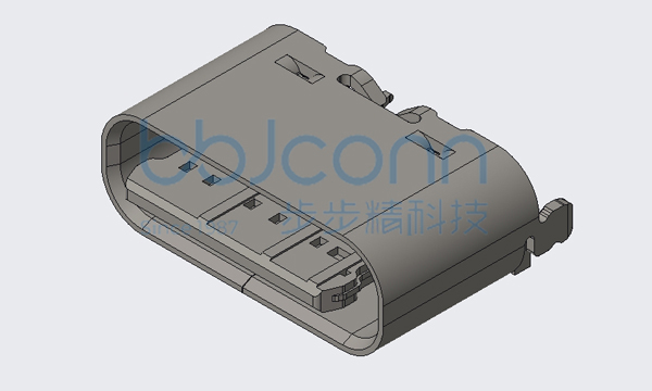 TYPE-C 6P 母座 直立式 两脚插 端子DIP H=5.0 舌片外漏0.70 加盖编带