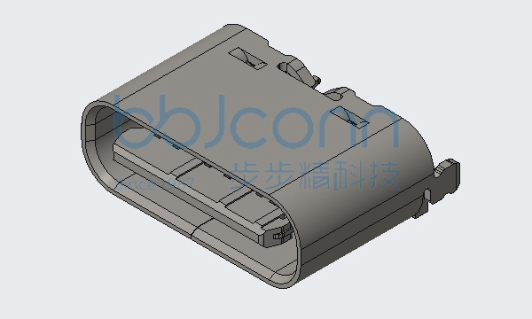 TYPE-C 6P 母座 直立式 两脚插 端子DIP H=5.50 舌片外漏0.20 加盖编带