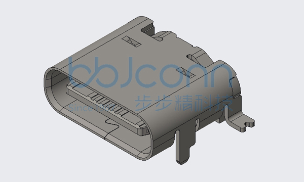 TYPE-C 16P 母座 板上型前插后贴 端子SMT L=7.30 CH=1.65 编带