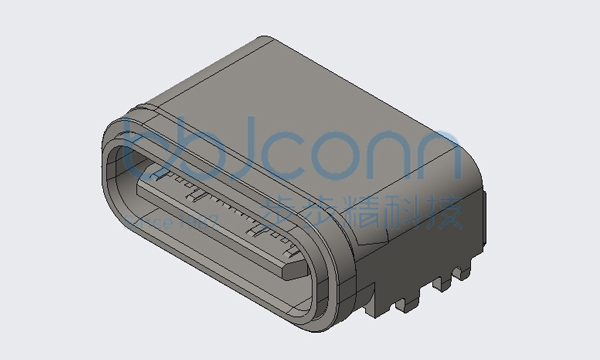 TYPE-C 16P 母座 L=6.5 CH1.73 板上型 四脚插 全框 DIP （WP8）