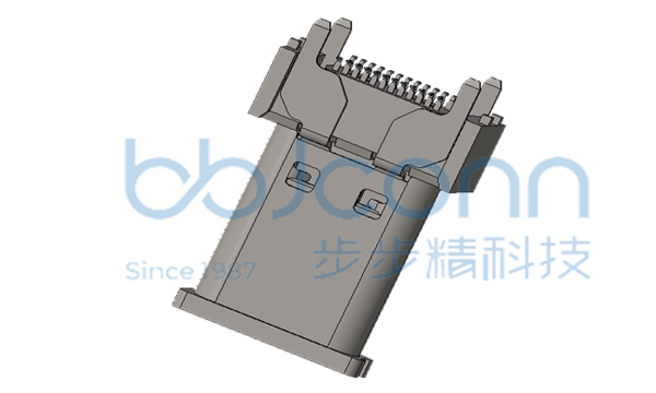 TYPE-C 24P 母座 直立式 四脚插 端子SMT H=15.0 加盖编带