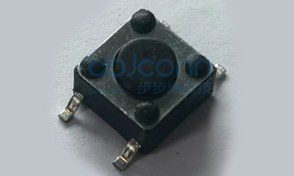 轻触开关 6x6x4.3 贴片 不锈钢弹片 260G 9.2脚 盖板黄铜 盐雾24小时