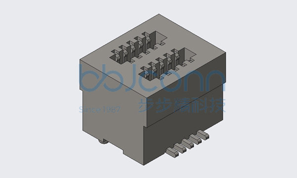 板对板连接器 母座 0.5-2x5P 双槽BTB SOCKET 合高H=6.0 SMT 带柱