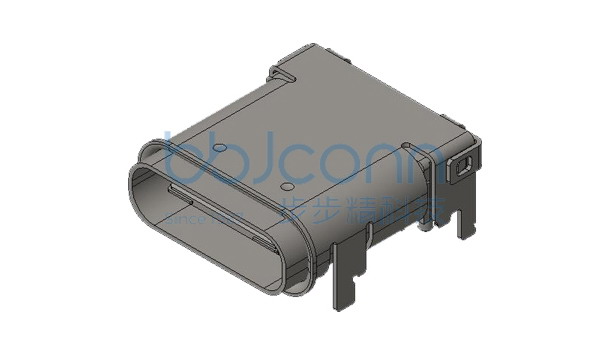 TYPE-C 24P 防水母座 L=10.65 CH=1.85 板上四脚插 带柱 端子DIP+SMT IP67