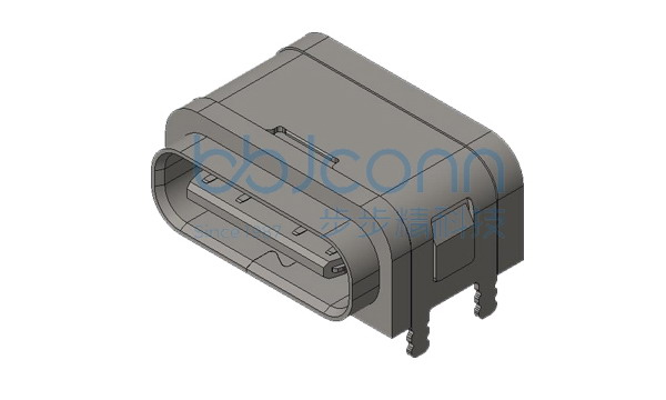 TYPE-C 16P 防水母座 板上四脚插 带柱 L=7.05 CH=2.08 IPX5 O形防水圈