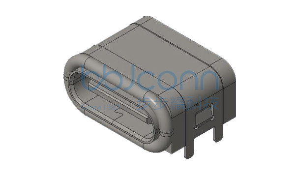 TYPE-C 16P 防水母座 90度 板上四脚插 带柱 L=7.85 CH=2.38 端子SMT IPX8 O型防水圈