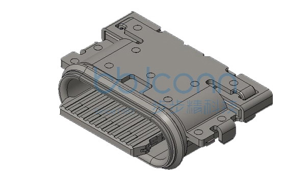TYPE-C 24P 防水母座 四脚插 端子双排SMT 沉板1.96 舌片外漏1.55 L=7.10 CH=0.28 IPX7 编带