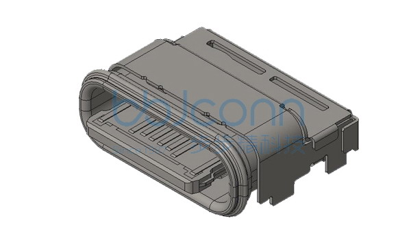 TYPE-C 16P 防水母座 板上四脚插 端子双排SMT L=7.50 CH=1.5 舌片外漏1.15 IPX8