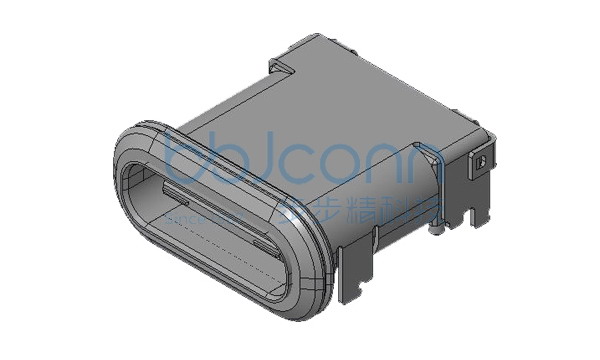 TYPE-C 24P 防水母座 板上四脚插带柱 L=10.65 CH1.75 DIP+SMT 带O型防水圈 IPX7