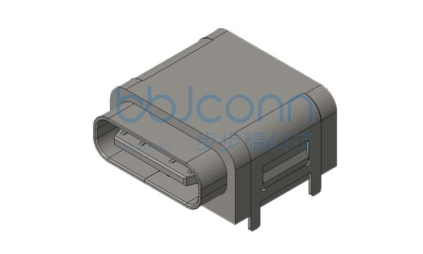 TYPE-C 24P 防水母座 SMT+DIP 板上四脚插 带柱 L=8.35 CH=3.07 IPX7 O形防水圈 编带