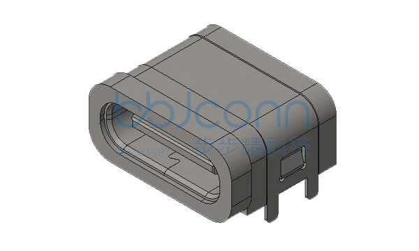 TYPE-C 16P 防水母座 90度 板上四脚插 带柱 L=7.85 CH=2.38 端子SMT IPX8 方形防水圈