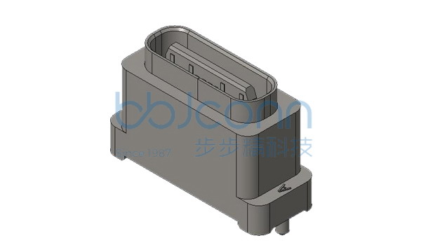 TYPE-C 2.0 16P 防水母座 直立式 三脚插 带柱 端子SMT H=7.85 IP68 带防水圈 编带 (USBC-0051IPX8-00)