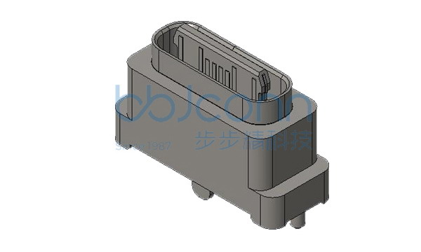 TYPE-C 16P 防水母座 直立式 三脚插 H=6.85 带柱0.80 舌片外露0.91 端子SMT IPX8（USBC-0051IPX8-02）