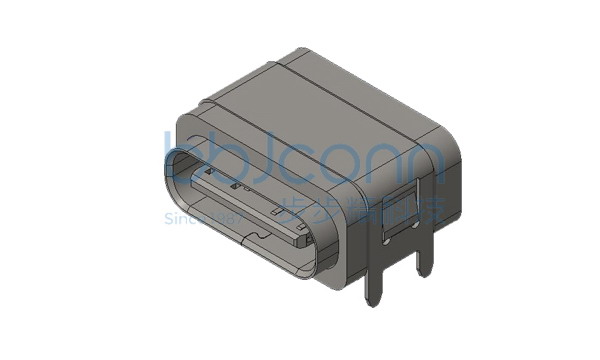 TYPE-C 6P 防水母座 板上型 外壳四脚DIP 端子SMT L=7.90 不锈钢外壳 LCP黑胶 IPX8 方型防水圈 编带