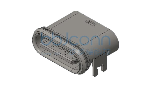 TYPE-C 16P 母座 L=7.45 CH=1.76 舌片外露0.08 板上四脚插 端子SMT IPX7 带防水圈