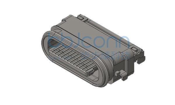 TYPE-C 24P 防水母座 沉板1.45 双排SMT 四脚插 舌片外露0.85 L=6.80 CH=0.40 IPX8 编带
