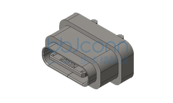 TYPE-C 16P 防水母座 直立式 DIP 四脚插 H=7.10 IPX7 编带