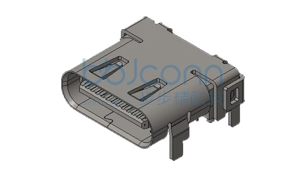 U4 40G速率 TYPE-C 母座 24P 四脚插 脚长1.20 双壳 带柱 端子DIP+SMT L=8.65 CH=1.75 编带