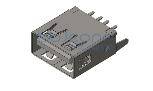 USB 2.0 AF 180度 直插直脚 H=13.0 平口 PBT白胶 铜壳 端子DIP 脚长3.0