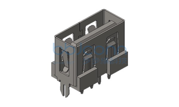 USB 2.0 AF 180度 直脚直插 端子DIP H=10.0 平口 PBT白胶 铜壳 吸塑盒