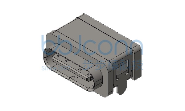 TYPE-C 4P 防水母座 板上两脚插 带柱 L=7.50 CH=2.26 IPX7 编带