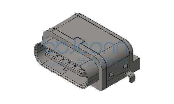 TYPE-C 6P 防水母座 L=8.20 CH=1.68 沉板0.55 两脚插 端子SMT IPX7 带防水圈