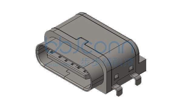 TYPE-C 6P 防水母座 L=8.20 CH=1.68 沉板0.55 四脚插 端子SMT IPX7 带防水圈