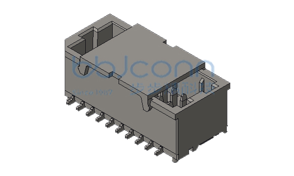 针座 1.0-2x10P 双排 立贴 带柱 米黄色 编带