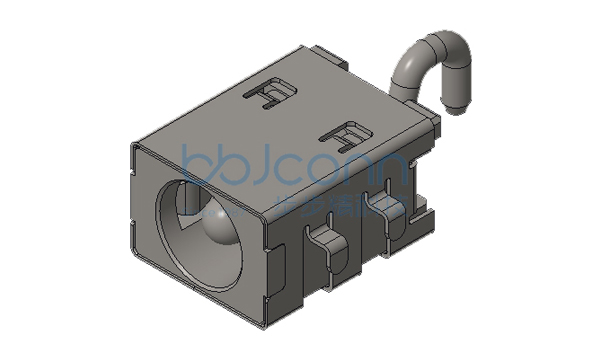 DC座 DC-550250 2.5针 90度 CH=0.60 全铜 沉板4.03 四脚插 带弯钩 电流15A 编带