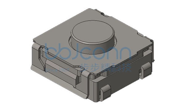 轻触开关 6.2x6.2x3.5 U型(包脚) 蓝色硅胶按钮 不锈钢弹片 260gf