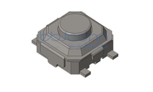 轻触开关 3x3x1.5 贴片 不锈钢双弹片 黑柄 带防尘膜 260gf 编带